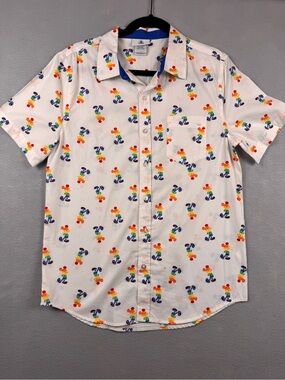 Disney Mickey Mouse Rainbow Button Up Size S Unisex Pride Month